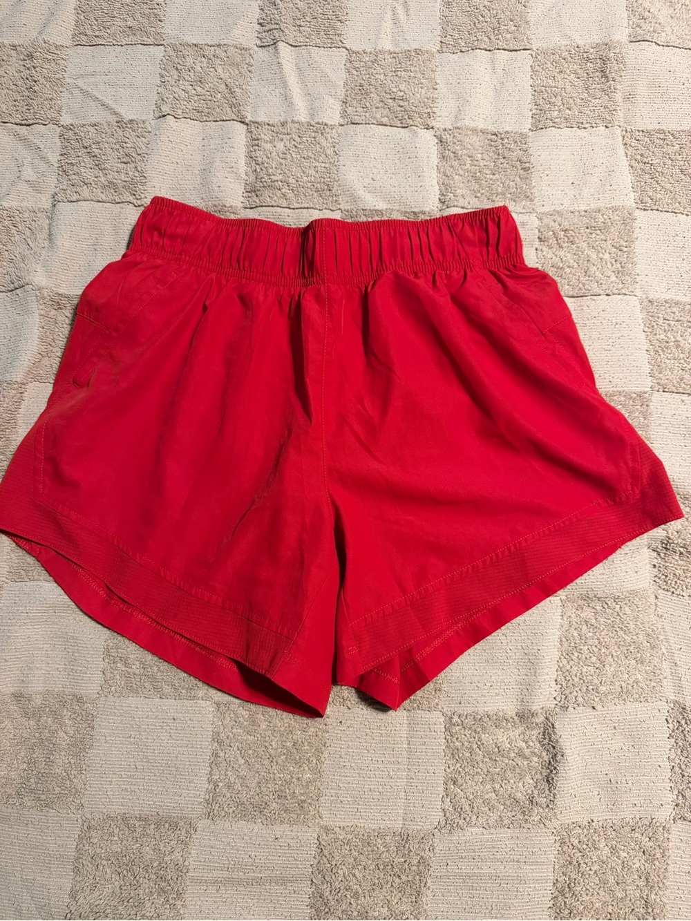 Athletic Works Red Women's Elastic-Waist Athletic Shorts